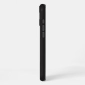 Modern Minimalist Black Executive QR Code Monogram iPhoneケース (左側面)