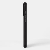 Modern Minimalist Black Executive QR Code Monogram iPhoneケース (左側面)