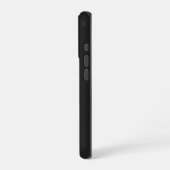 Modern Minimalist Black Executive QR Code Monogram iPhoneケース (左側面)