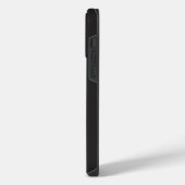 Modern Minimalist Black Executive QR Code Monogram iPhoneケース (左側面)