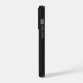 Modern Minimalist Black Executive QR Code Monogram iPhoneケース (左側面)