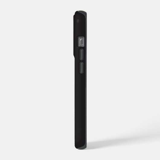 Modern Minimalist Black Executive QR Code Monogram iPhoneケース (左側面)