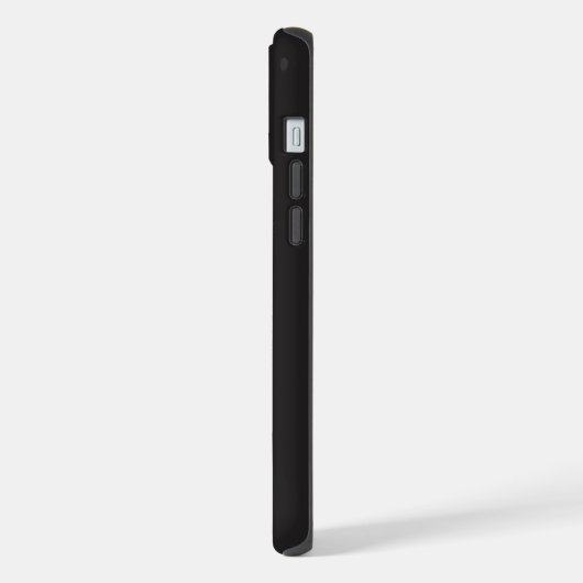 Modern Minimalist Black Executive QR Code Monogram iPhoneケース (左側面)