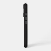 Modern Minimalist Black Executive QR Code Monogram iPhone 16ケース (左側面)