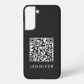 Modern Minimalist Black Executive QR Code Monogram Samsung Galaxyケース (裏面)