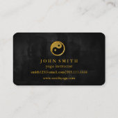 Modern Minimalist Black Gold Lotus Yoga Instructor 名刺 (裏面)