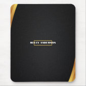 Modern Minimalist Black & Gold Pattern with Custom マウスパッド (正面)