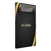 Modern Minimalist Black & Gold Pattern with Custom ミニクリップボード (アングル)