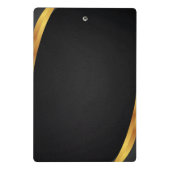 Modern Minimalist Black & Gold Pattern with Custom ミニクリップボード (裏面)