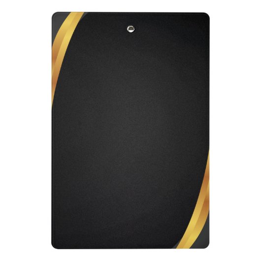 Modern Minimalist Black & Gold Pattern with Custom ミニクリップボード (裏面)