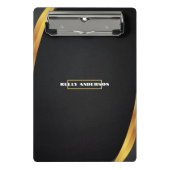 Modern Minimalist Black & Gold Pattern with Custom ミニクリップボード (正面)