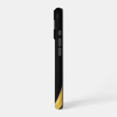 Modern Minimalist Black & Gold Pattern with Custom iPhone 16ケース (左側面)