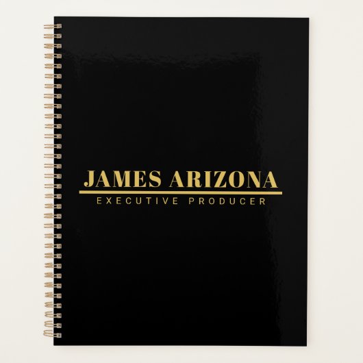 Modern Minimalist Black Gold Professional Trendy プランナー手帳 (正面)