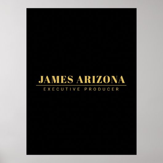 Modern Minimalist Black Gold Professional Trendy ポスター (正面)