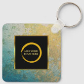 Modern minimalist black gold simple add your logo  キーホルダー (裏面)