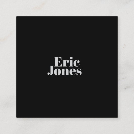 Modern minimalist black & grey professional スクエア名刺 (裏面)