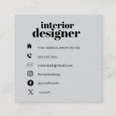 Modern minimalist black & grey professional スクエア名刺 (正面)