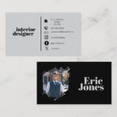 Modern minimalist black & grey professional 名刺 (正面/裏面)