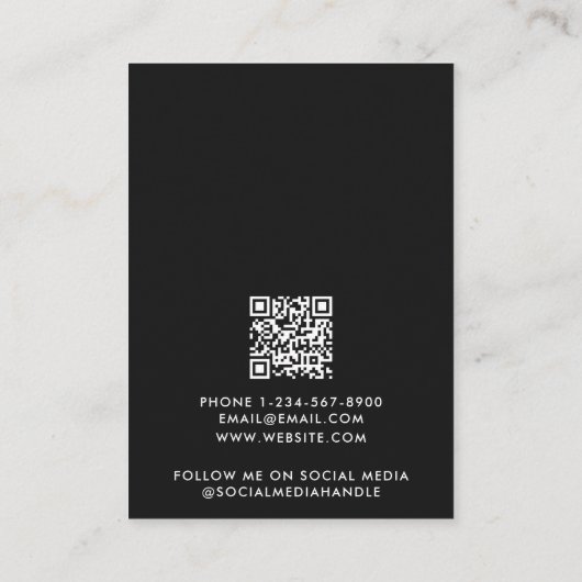 Modern Minimalist Black Jewelry Display Card 名刺 (裏面)