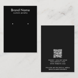Modern Minimalist Black Jewelry Display Card 名刺