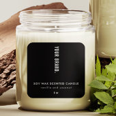 Modern Minimalist Black Packaging Candle Jar Label スクエアシール