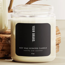 Modern Minimalist Black Packaging Candle Jar Label