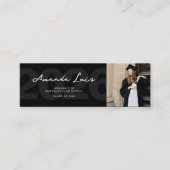 Modern Minimalist Black Photo Graduation Name Card コーリングカード (正面)