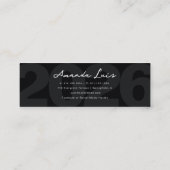 Modern Minimalist Black Photo Graduation Name Card コーリングカード (裏面)