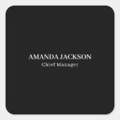 Modern Minimalist Black Professional Trendy スクエアシール (正面)