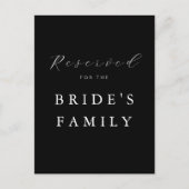 Modern Minimalist Black Reserved Wedding Sign ポストカード (正面)