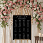 Modern Minimalist Black Wedding Seating Chart アクリルサイン