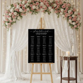 Modern Minimalist Black Wedding Seating Chart アクリルサイン