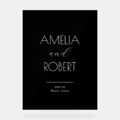 Modern Minimalist Black Wedding Welcome アクリルサイン (正面)