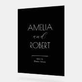 Modern Minimalist Black Wedding Welcome アクリルサイン (傾斜)