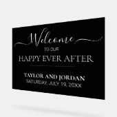 Modern Minimalist Black Wedding Welcome Sign アクリルサイン (傾斜)