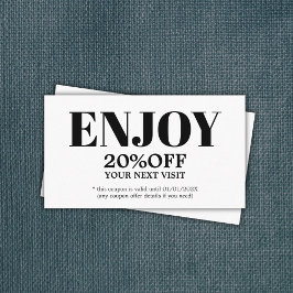 Modern Minimalist Black White Bold Beauty 割引カード