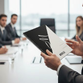 Modern Minimalist Black & White Chic Monogram Name ノートブック