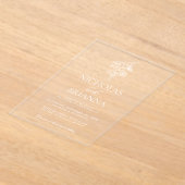 Modern Minimalist Black White Floral Wedding アクリル招待状 (レイダウン)