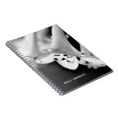 Modern Minimalist Black & White Flower with ursign ノートブック (右側)