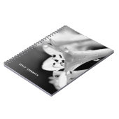 Modern Minimalist Black & White Flower with ursign ノートブック (左側)