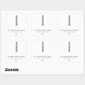 Modern Minimalist Black & White Jar Candle スクエアシール (シート)