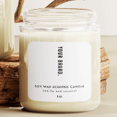 Modern Minimalist Black & White Jar Candle スクエアシール