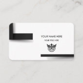 Modern Minimalist Black & White Logo Business Card 名刺 (正面)