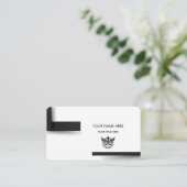 Modern Minimalist Black & White Logo Business Card 名刺 (スタンド正面)