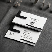 Modern Minimalist Black & White Logo Business Card 名刺