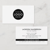 Modern Minimalist Black White Logo Professional 名刺 (正面/裏面)