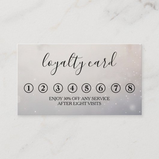 Modern Minimalist Black & White Loyalty Card 名刺 (正面)