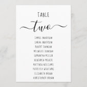 Modern Minimalist Black & White Seating Chart Card (裏面)