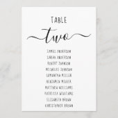 Modern Minimalist Black & White Seating Chart Card (正面)