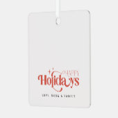 Modern Minimalist Black & White Sibling Christmas メタルオーナメント (正面左)